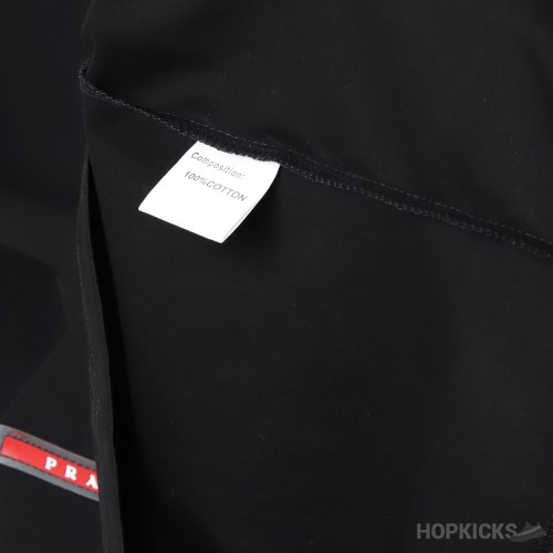 Prada Triangle Logo Black Polo Shirt